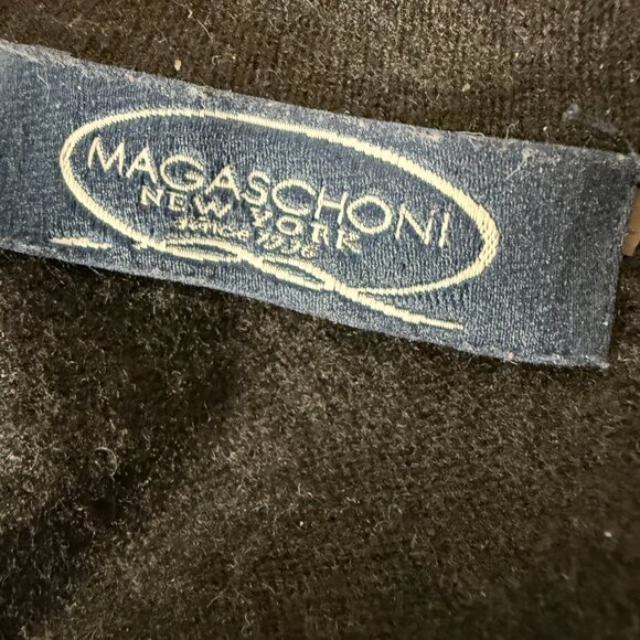 Magaschoni New York Twin Set Tank and Cardigan with Fringe Black Size Large - Picture 2 of 8